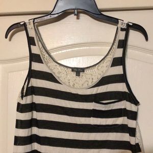 Lily Rose Black and White Strip Top